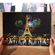 Zestaw do malowania Scratch dla dorosłych – Elegancki nocny krajobraz miasta, kreatywny ręcznie robiony obraz reliefowy, dekoracja ścienna, zestaw prezentowy na święta - 1 Set - Zobacz 9