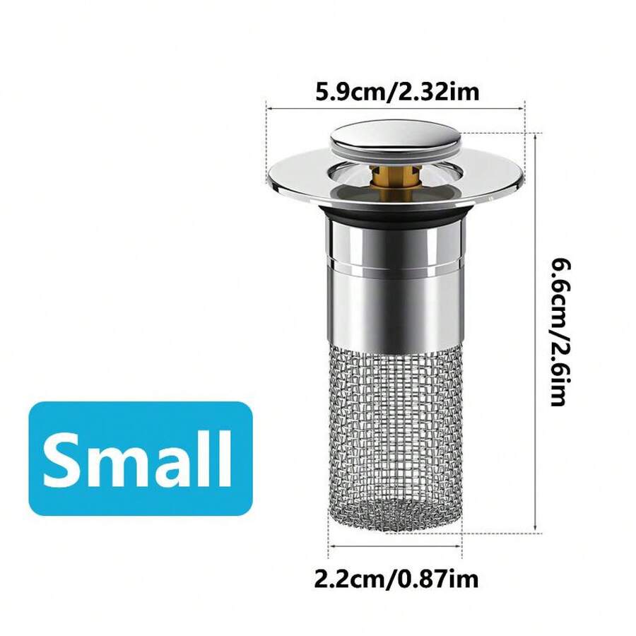 Upgraded 3-In-1 Kitchen Drain Strainer - Stainless Steel Sink Stopper, Anti-Clog Sink Basket, For Standard 3 1/2 Inch US Sinks