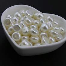 50 piezas de cuentas de perlas ABS falsas, adecuadas para ropa, sombreros, manualidades, accesorios decorativos, partes de cajas de cosméticos, decoraciones de regalos, rellenos de cajas de regalos, etc. - Blanco - Ver 5