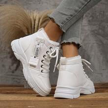 Autumn/Winter Fashionable Comfortable Versatile Women's Lace-Up Short Boots, Comfortable Platform Thick Sole Women's Snow Boots, Plus Size Outdoor Sports Warm Women Boots