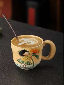 1pc Creative Personalized Ceramic Coffee Mug, Cute & Interesting Ceramic Mug, For Home Use, Party Soda Cup, Afternoon Tea Cup, Office Cup, Unisex Water Cup, Toothbrush Cup, Holiday Gift, School Supplies - Multicolor - View 9