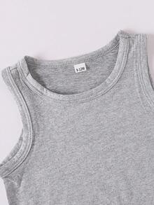 Baby Boys Racing Car Print Tank Top And Shorts Set, Spring/Summer - Grey - View 7