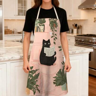 1 chiếc tạp dề không tay in họa tiết ngựa vằn, 100% polyester, thiết kế dây đeo cổ, thích hợp cho nấu ăn, làm bánh và giải trí, tuyệt vời cho nhà bếp, phòng ăn, tiệc tùng, tiệc nướng ngoài trời, tạp dề làm bánh | Tạp dề rực rỡ | Tạp dề polyester | Tạp dề in họa tiết