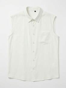 Men's Linen Casual Tank Top | Elegant Design | Essential For Summer | Easy To Match, Showcase Your Style - White - View 2