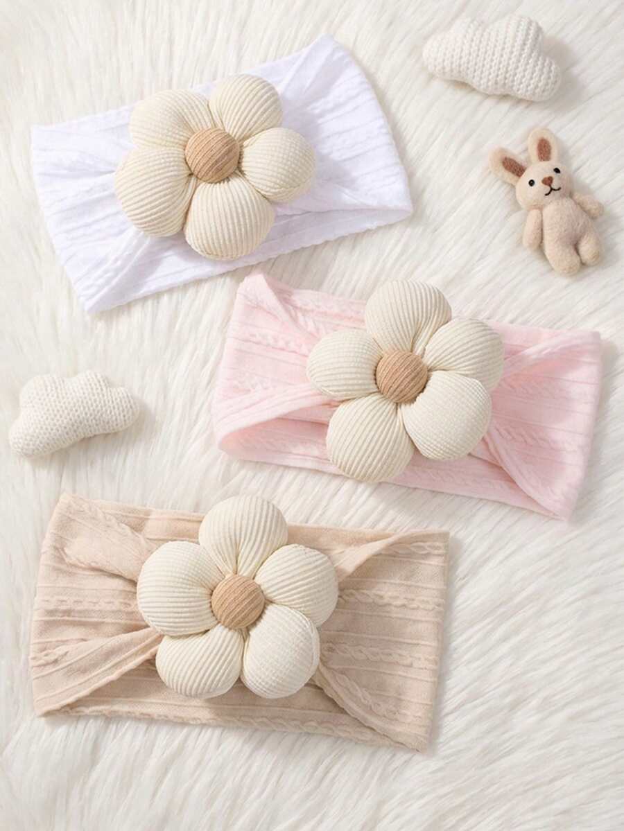 3 Peças Faixa de Cabeça Floral para Bebê, Faixa de Cabeça Elástica Macia para Meninos, Adequada para Uso Casual, Esportivo, Externo, Festa, Viagem - Multicolorido - Visão 1