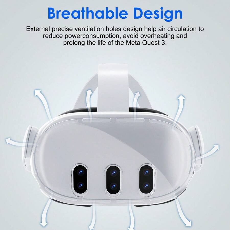 Meta Quest 3 水晶保护壳，适用于 Quest 3 的 VR 头显配件 - 透明色 - 查看 1