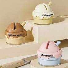 3-Second Knife Sharpener, Slide Front & Back 3 Times, Ice Cream Suction Cup Sharpening Stone, Household Kitchen Knife & Scissor Sharpening Tool, New Professional Rapid Knife Sharpener - Multicolor - View 1