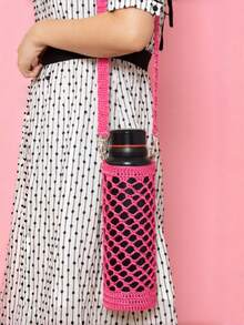 1pc Large Crochet Hollow Cup Sleeve, Minimalist & Fashionable Design, Protects Cups & Mugs, Anti-Scratch, Non-Slip, Heat-Insulating, Suitable For Home, Office, Cafe, Outdoor Picnic, Camping, Commuting, Also A Practical Gift For Friends, Colleagues, Students, And Cup Enthusiasts,Spring Summer Picks,Brides Maid Gifts,Room,Bedroom Decor,Beach,Travel,For Men,For Women,Vacation,Women's Day,Travel Essentials,Wedding Favours,Y2k,Bedroom,Car Accessories Women,Kitchen Deccor,Cute Stuff - L - View 2