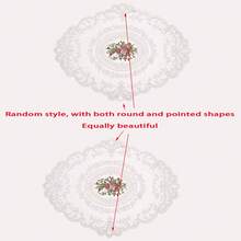 Handmade Crochet Floral Tablecloth, Hollow Out Home Living Room Coffee Table Dust Cover Cloth, Vintage Decor - Apricot - View 11