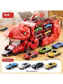 2025 New Dinosaur Swallowing Car Storage Ejection Sliding Track Alloy Toy Car, Children's Educational Toy, Birthday Gift, Christmas Gift, Halloween Gift, Holiday Gift, Perfect Gift