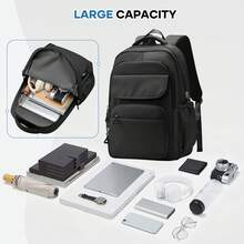 Large Capacity Laptop Backpack, Water Resistant Multi-Pocket Travel Backpack, Lightweight Casual Daypack Fits 15.6" Notebook, Durable Rucksack For Work, School, Commute & Travel For Men & Women - Multicolor - View 8