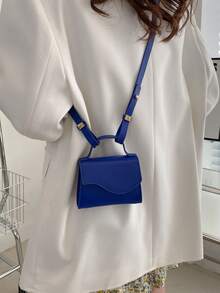 Mini Pattern Fashion Handbag Lipstick Pouch - Blue - View 3