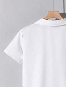 Toddler Boys' Loose Fit Casual Short Sleeve Polo Shirt - White - View 6
