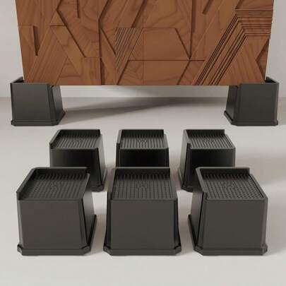 Whynonap Bed Risers 2 Inch Set Of 9, Heavy Duty Bed Elevators Risers For Bed Frame 9 Pack Lifts Up 2000 Lbs Sofa Table Furniture Riser, White