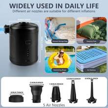 1pc Outdoor Camping Wireless Portable Air Pump, Can Inflate Air Mattress, Swimming Pool, Swim Ring, Inflatable Sofa, Water Floating Mat, Clothes & Bedding Storage Vacuum, Dual-Use Inflation & Deflation 6000mAh - Black - View 7