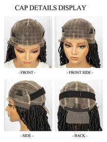 Women's Long Synthetic Full Lace Front Wig, Butterfly Senegalese Twist Braided Wig, Braided Full Lace Wig - Black - View 9