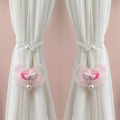 Valentine's Day Curtain Tiebacks Heart Curtain Straps Festive Decorative Curtain Holder For Home Living Room Bedroom