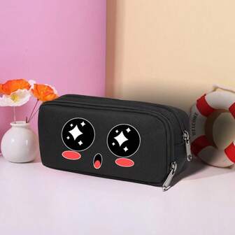 Estuche para lápices de gran capacidad de tela Oxford con diseño Kawaii de panda, organizador de papelería con múltiples compartimentos, cremallera suave, ranura elástica para bolígrafos, bolsillo de malla, bolsa de almacenamiento portátil para escritorio escolar u oficina para estudiantes, adolescentes, niños y niñas, útiles escolares esenciales