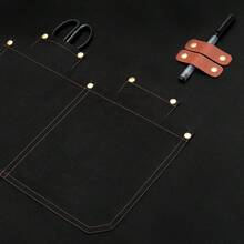 1Pc Chef Aprons For Men Women With Large Pockets, Cotton Canvas Cross Back Adjustable Cooking Kitchen Work Waterproof Bib Apron Black - Black Canvas Apron - View 5