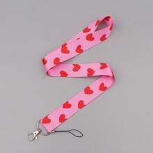 1个情人节心形钥匙扣，尼龙挂绳，可用于手机、相机、身份证、挂绳 - 彩色 - 查看 6