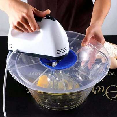 1pc Silicone Baking Splash Guard, Fits Mixing Bowls, Kitchen Splash Tool, Suitable For Eggs, Batters And Sauces, Mixing Bowl Cover, Splash Protector, Cooking Splash Guard, Stand Mixer Splash Cover, Great For Thanksgiving And Valentine's Day Cooking Prep, Fits Manual And Electric Mixers, Splash Guard, Kitchen And Baking