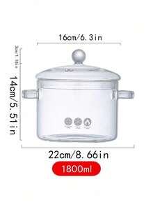1pc High Borosilicate Glass Casserole Pot, Transparent Soup Pot For Gas Stove, Heat Resistant Mini Pot Seafood Boil
