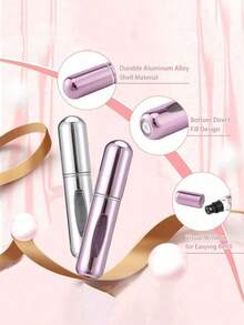 5毫升可灌装香水瓶，可灌装香水喷雾瓶，旅行装香水喷雾瓶，迷你便携空液体容器，可重复使用的香水补充瓶，化妆品容器，旅行必备品，沙滩旅行收纳包，夏季返校洗漱包 - 彩色 - 查看 3