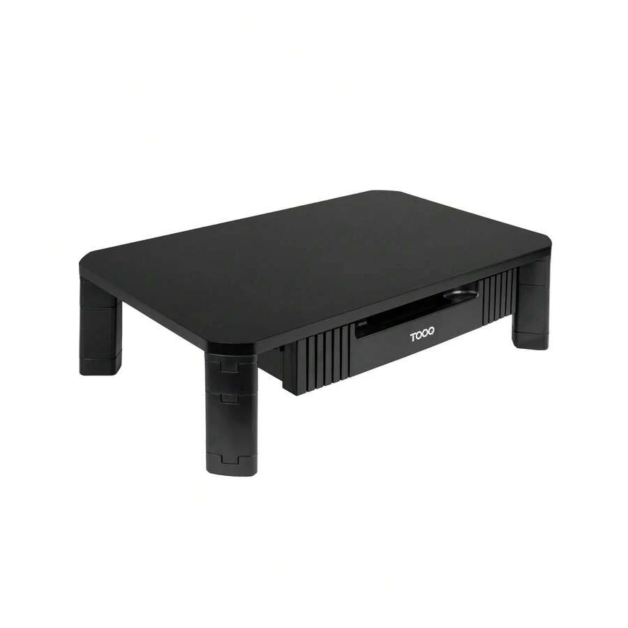 Soporte Elevador Multiusos Negro Ajustable con Cajón Extraíble y Almohadillas Antideslizantes para Monitores y Portátiles 480x300x130 mm - Negro - Ver 1