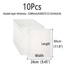 10pcs Clear Plastic Clothing Packaging Bags With Frosted Zipper, 5pcs/Pack, Vent Holes For Clean And Secure Shipping Of T-Shirts, Shirts, And Documents - 10 - View 16