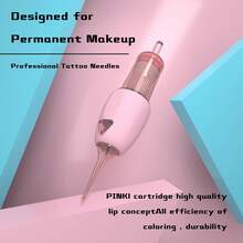 Conjunto de 20 agulhas profissionais para tatuagem, ideais para maquiagem permanente em sobrancelhas, delineador e lábios. São agulhas descartáveis de , projetadas especificamente para máquinas de tatuagem. - Rosa - Ver 4