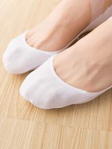 1 đôi tất nữ buộc dây ruy băng, kiểu dáng nông, mỏng, chống trơn trượt, thoáng khí, thấm hút mồ hôi, không lộ tất. - trắng - Xem 6