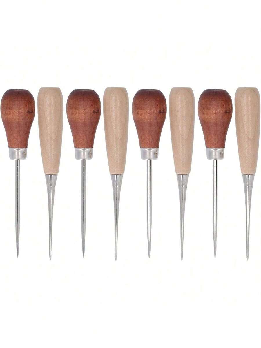 EstiloTendenciaLezna De Cuero, 8 Piezas ErgonóMicas PunzóN De Costura Fuerte Y Duradero Acero Inoxidable Para CueroCalidad PremiumVersióN Mejorada - 1 - Ver 1