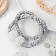 4pcs Of Classic-Style Magnetic Curtain Tiebacks. With A European Design, They Feature Strong Magnets And Braided Ropes, Making Them Suitable For Home And Room Decoration. - Xám - Xem 4