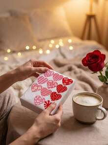 48 piezas de pegatinas con forma de corazón para el Día de San Valentín, etiquetas de amor románticas rojas para sellar sobres, recuerdos de boda, scrapbooking y decoración de envoltorios de regalos DIY - Multicolor - Ver 2