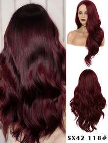 新款合成纤维假发，女士浓密长卷发，高温丝时尚假发 - 彩色 - 查看 18