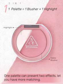 LAZY TALK 腮红高光双色盘，多功能面部彩妆盘，柔和光泽妆效，可叠加遮盖，打造自然透亮妆容，纤薄小巧包装，多种色号可选，4.3克/0.15盎司。韩国化妆品 | 韩妆 - LAZY TALK - 查看 10