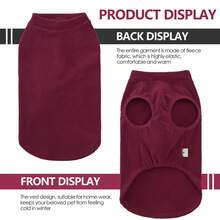 Small Dog Fleece Vest, Warm Stretchy Pullover, With Leash Hole, Soft Comfortable High Collar Pet Vest, Lightweight Sleeveless