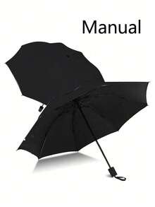 1pc 8-Rib Automatic Reverse Folding Umbrella, Windproof & UV Protection, Convenient To Carry, Suitable For Single Use (Random Combination Of Umbrella Fabric, Rib Color And English Letter Pattern). An Ideal Choice For School, Office, Home, Travel And Back To School Season.