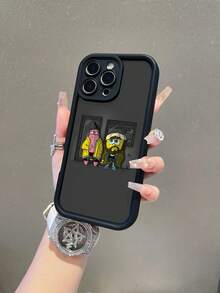 SPONGEBOB 1个时尚创意黑色夜空海绵宝宝星形彩绘图案防震手机壳，适用于三星/苹果17/16/15/14/13/12/11 Pro Max/12 Pro/14 Plus及其他型号 - 彩色 - 查看 4