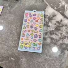 3D立体贴纸，儿童创意卡通闪光水晶贴纸，趣味浮雕贴纸，夜光贴纸 - 彩色 - 查看 11