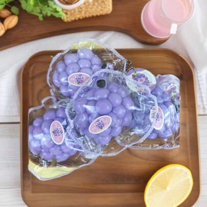 1pc 2026 New Stitched Grape Stress Ball | Hyper-Realistic Fruit Squishy Toy For Sensory Relief | Slow-Rise Fidget Toy For Desk, Anxiety & Office-Perfect Gift - Birthday Gift - Boy's Gift - Girl's Gift - Easter Gift - Valentine's Day Gift