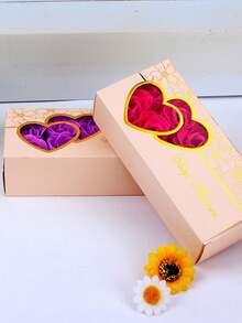 10个/套 双心玫瑰香皂花礼品，摄影道具，永生逼真花卉礼盒，适合情人节、母亲节、感恩节等场合 - 彩色 - 查看 5