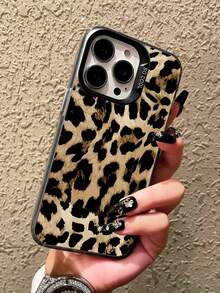 Ốp lưng điện thoại TPU màu vàng mờ họa tiết da báo thời trang, tương thích với iPhone 14/13/12/11 Series, X/Xs, 8/7 Plus - Ốp bảo vệ - màu đen - Xem 4