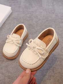 1 Pair Girls' Fashion Flat Slip-On Leather Shoes, Anti-Slip Toddler Shoes, Breathable Soft Sole Mary Jane Shoes, Suitable For Outdoor, Beach, Travel, Campus, Running, Dance, Spring/Summer/Autumn - Beige - View 8