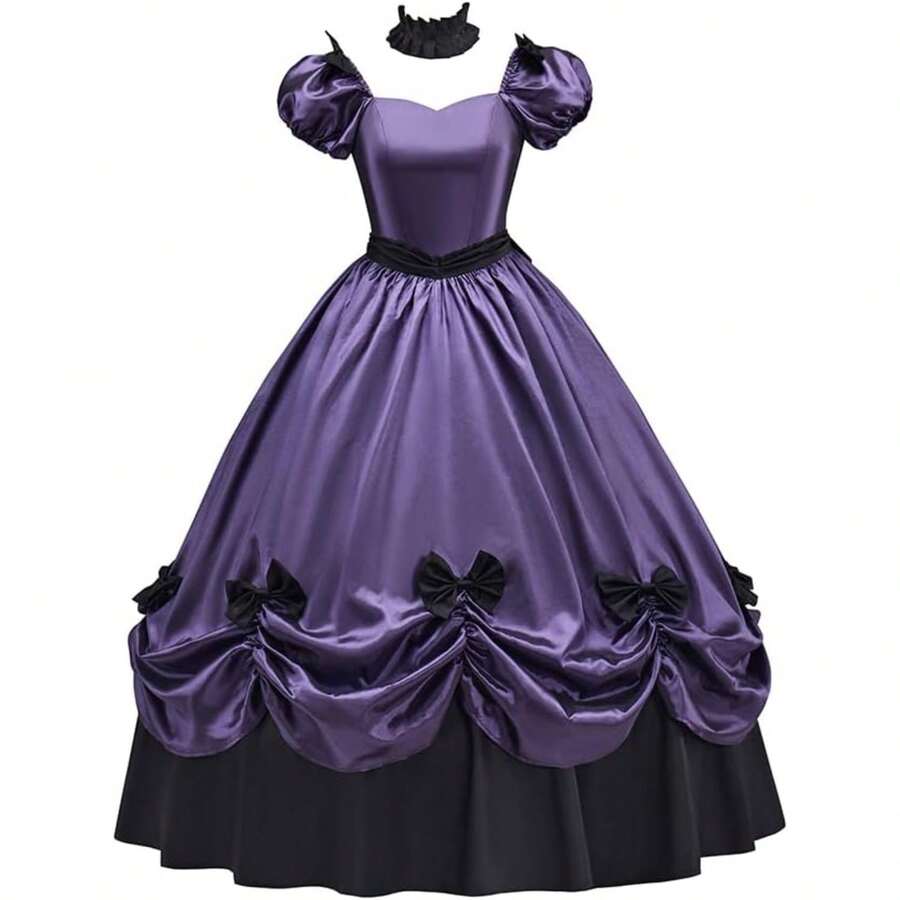 Women's Southern Belle Dress Civil War Southern Belle Ball Gown Gothic Victorian Rococo Dress Costume - 紫色 - 查看 1