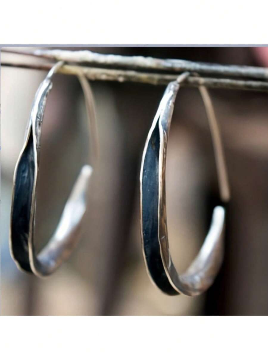 波西米亚风手工耳环 - 复古风格，铜质，休闲佩戴及礼品 - 銀色 - 查看 1