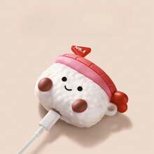 Para AirPods 4 3 2 1 Pro Pro2 Funda de Auriculares 3D Comida de Sushi Divertida Caricatura Silicona Protectora Caja de Auriculares Con Cubierta de Colgante﻿ - Sushi B - Ver 4