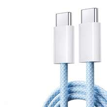 Paquete de 4 cables de carga rápida USB-C a Tipo-C trenzados de nailon, compatibles con 17 Pro Max/17 Pro/17/16/15 Pro Max/15 Pro/15 - Rosa, Azul, Morado, Gris - Multicolor - Ver 15