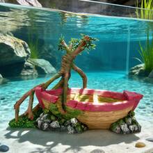 1pc Realistic Fishing Boat Design Aquarium Decor, Fish Tank Accessories, Underwater Landscape Ornament, Decoration, Resin Sunken Ship Model, Suitable For Freshwater And Saltwater Aquariums, Also Can Be Used As Living Room, Bedroom, Tabletop Decor - A - View 8