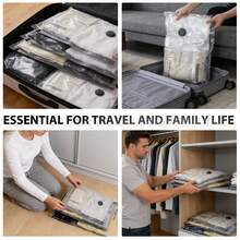 11 Pack Vacuum Storage Bags With Wireless Electric Pump, Travel Essential Vacuum Seal Bags, Vacuum Compression Bag With Pump, Packing Cubes Travel, Carry-On Size Compression Packing Bags For Luggage And Suitcase, Space Saver For Clothes And Clothing Travel, Suitable For Clothes, Quilts, Cabinets - Save 80% Space, Moisture-Proof Storage Bag, Travel Essential - kẻ ô vuông màu xám và trắng - Xem 8